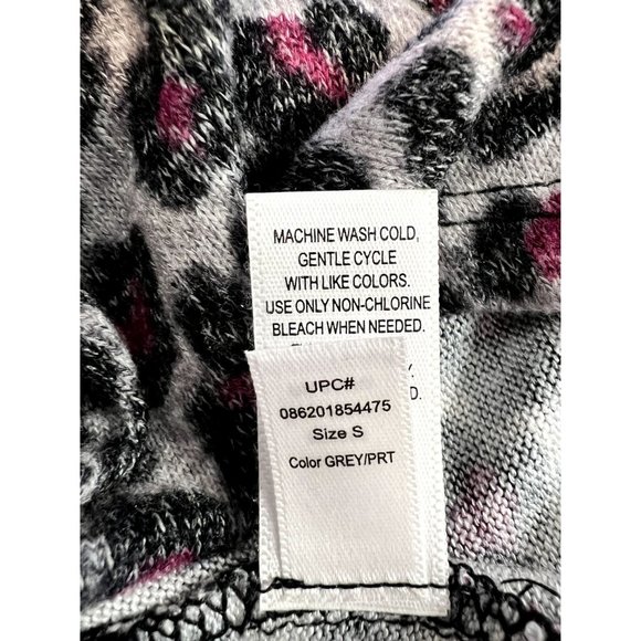 Soft & Cozy Company Leopard Top Sweater Size S Cowl Neck Long Sleeve - Picture 8 of 8